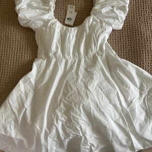 Abercrombie White Puff Sleeve Dress